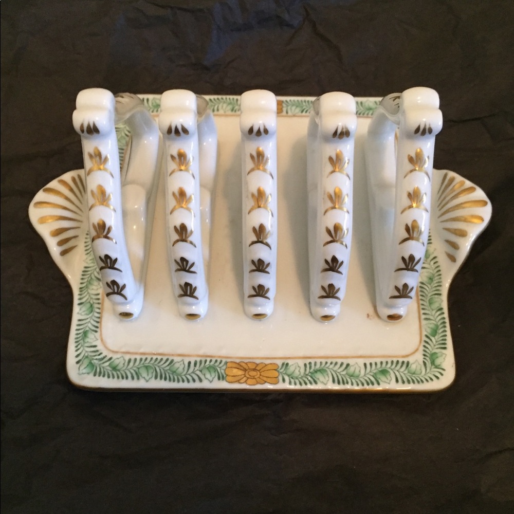 Herend new Chinese Bouquet Green toast rack